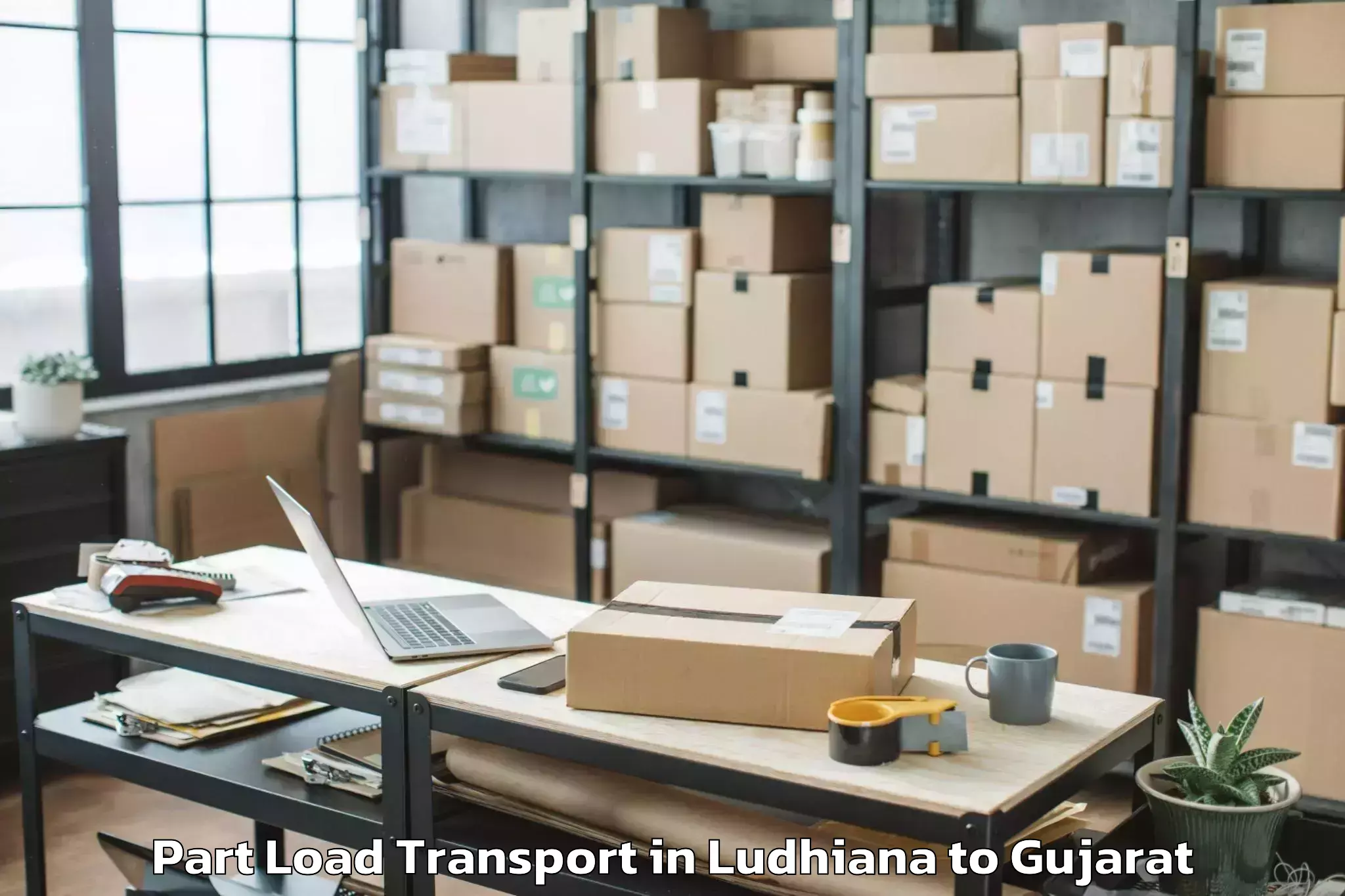 Easy Ludhiana to Abhilashi University Surat Part Load Transport Booking